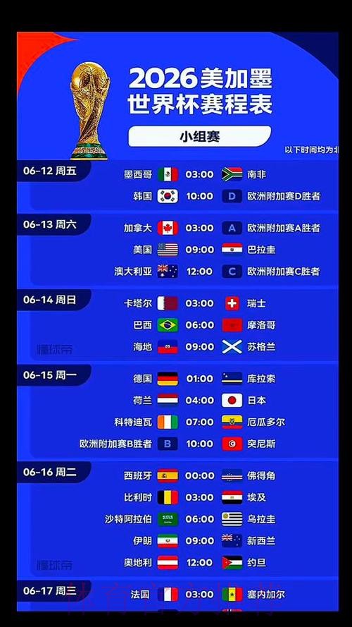 2026美加墨世界杯比赛时间哪里看 2026美加墨世界杯比赛时间哪里看